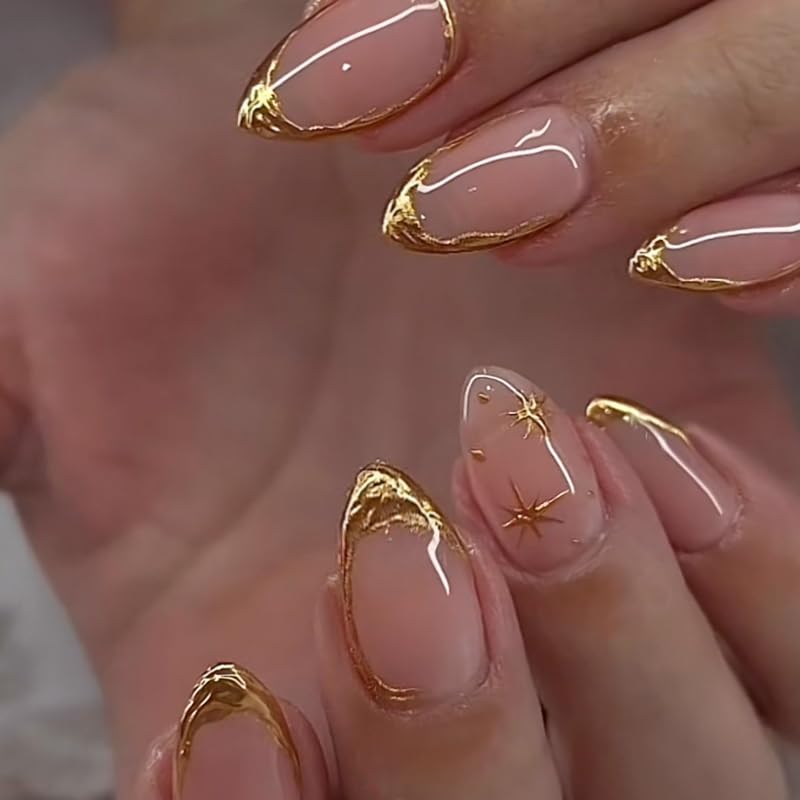 XZMeiLun front packaging view showing short almond French tips and benefit quick salon look