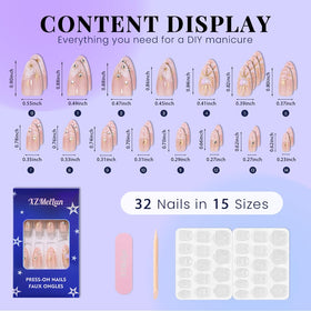 XZMeiLun display of 12 nail sizes for a custom fit benefit