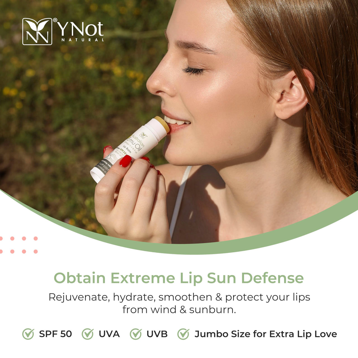 Y Not Natural close-up of balm texture highlighting smooth, non-greasy hydration