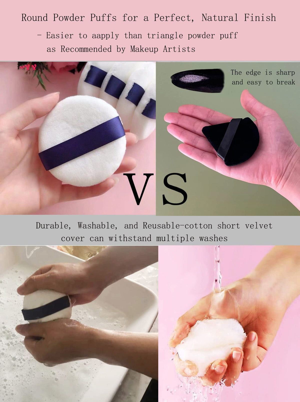 Yababa powder puff applying facial powder for smooth finish