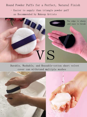 Yababa powder puff applying facial powder for smooth finish