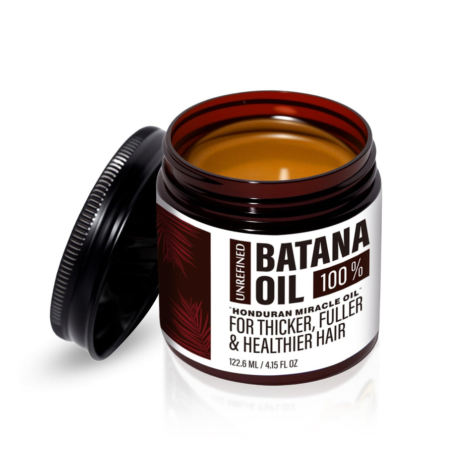 Yacemira jar front view showing label and natural unrefined Batana oil benefits