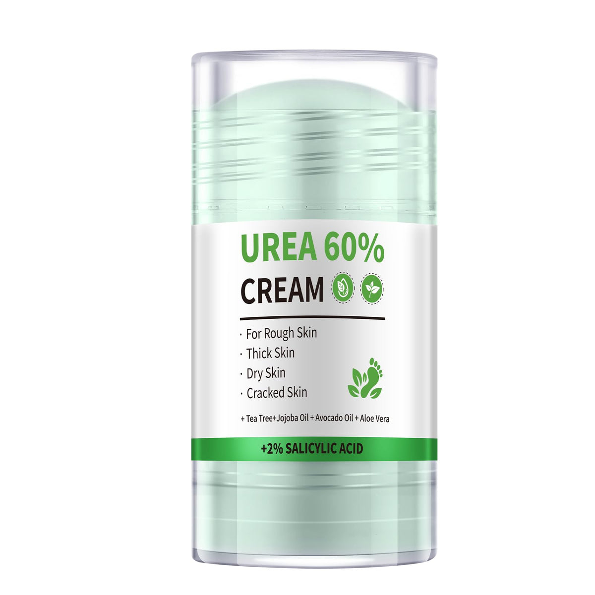 YAFUSIPE front packaging of 60% urea cream stick showing label and size, clear identification and portability