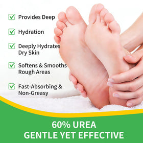 YAFUSIPE stick being applied to a heel, demonstrating targeted callus treatment and easy, mess-free use