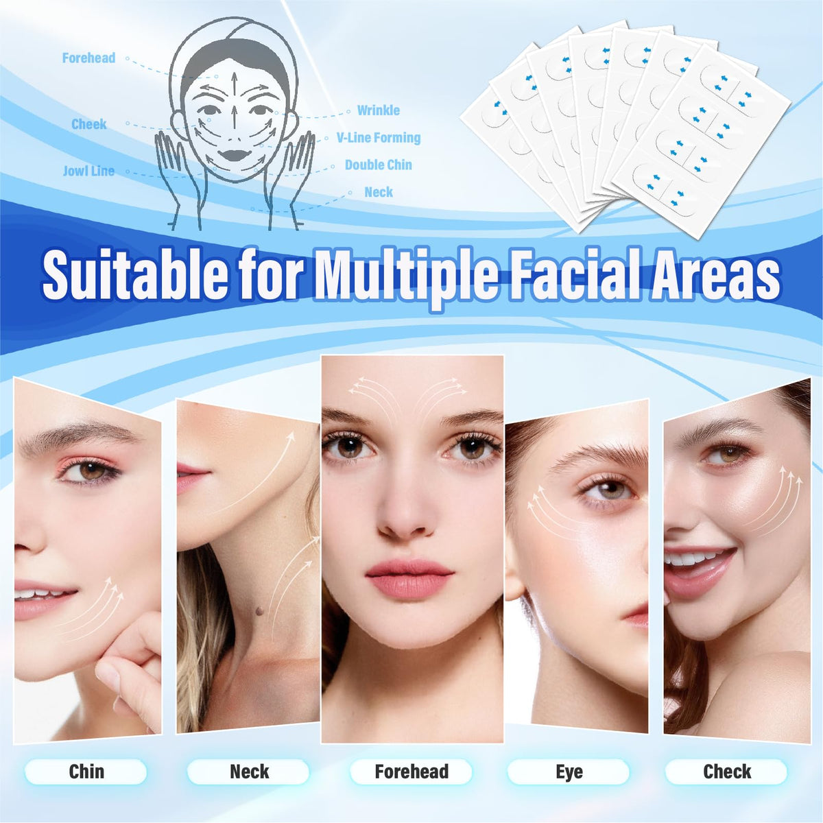 YAGUVI single strip applied to cheek demonstrating lift and contour