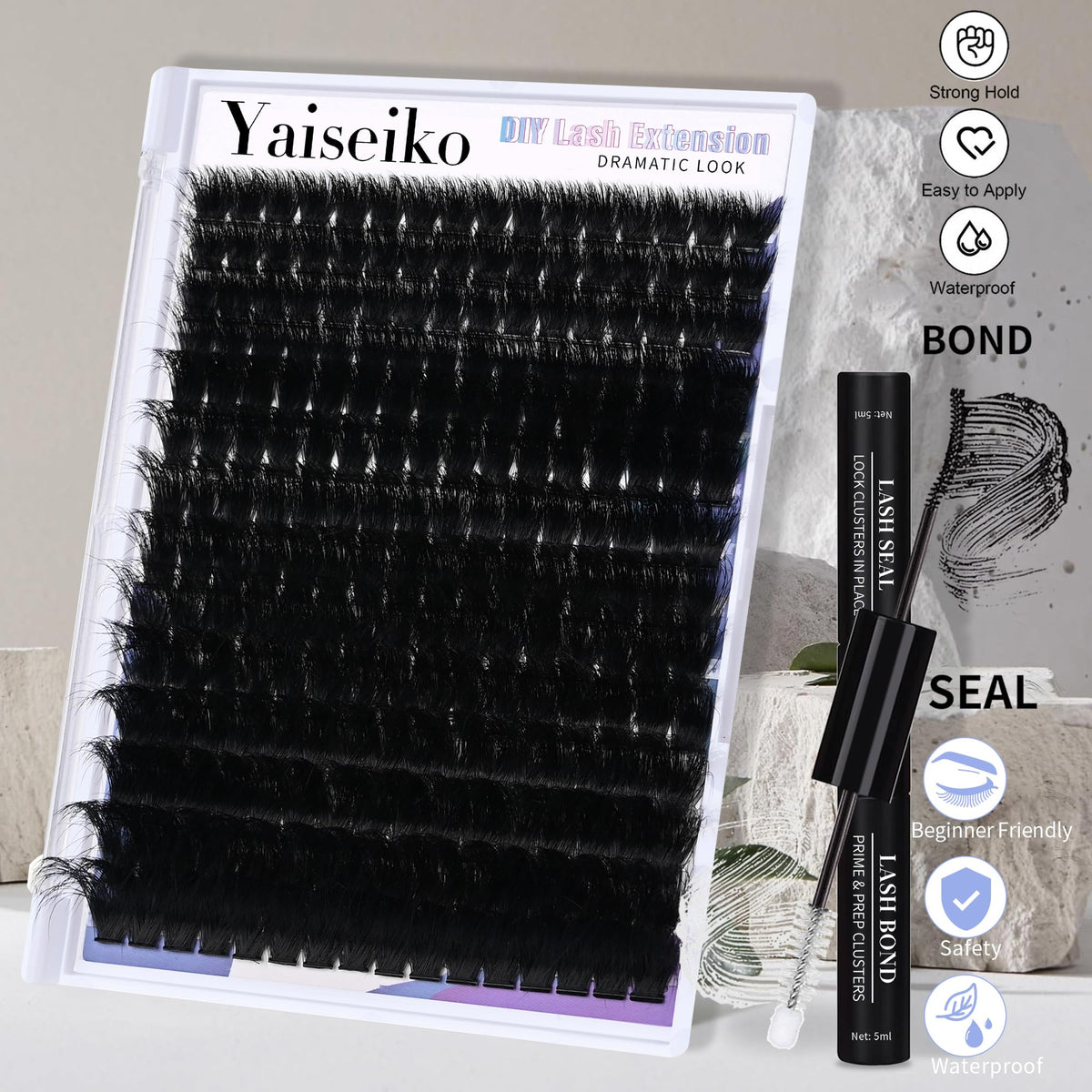 Yaiseiko 10ml bond and seal bottle showing waterproof finish for lasting wear benefit