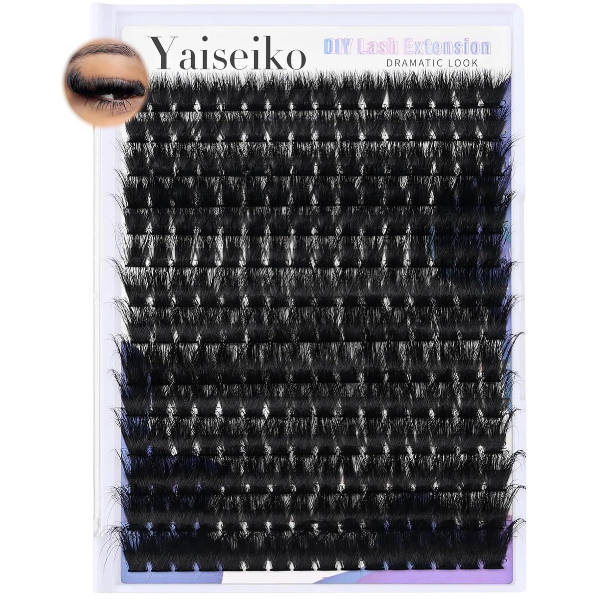 Yaiseiko front packaging showing 224-piece cluster set and lengths for fast styling