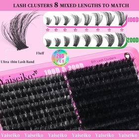 Yaiseiko length range layout displaying eight lengths for tailored lash shaping