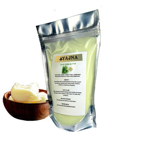 Close-up of Yajna aloe vera butter texture, shows creamy consistency for blending
