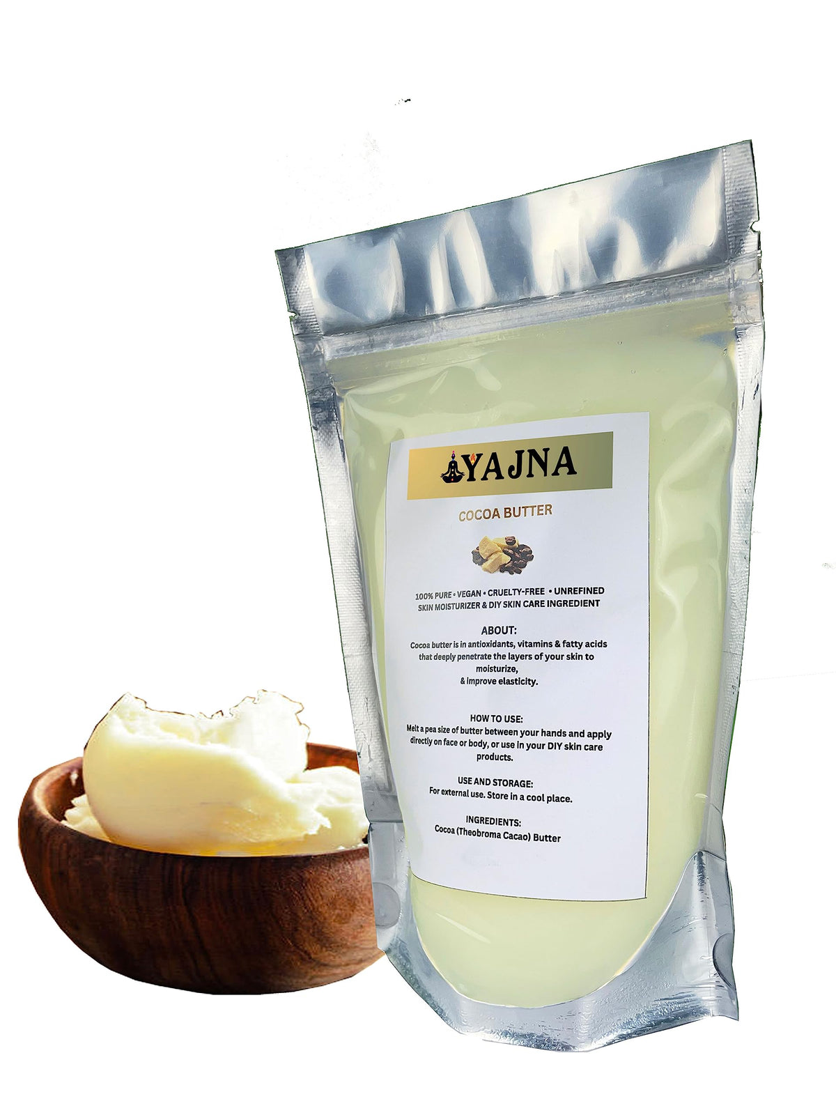 Yajna open tub close-up texture showing creamy unrefined butter benefit