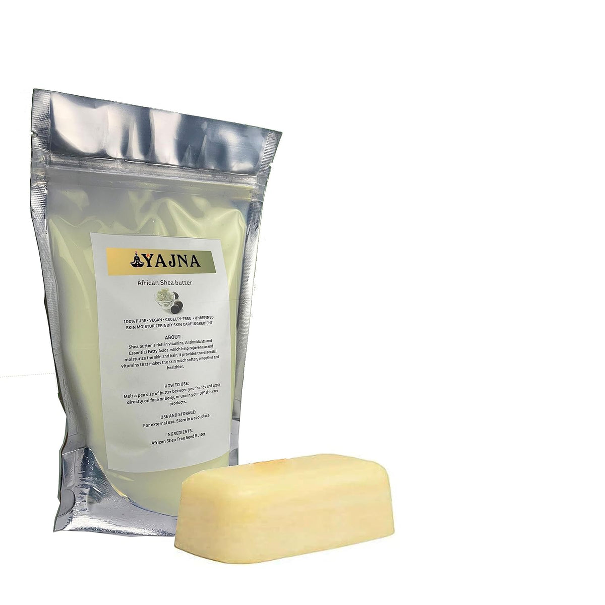 Yajna shea butter close-up texture demonstrating creamy unrefined consistency and nourishment