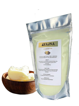 Yajna texture closeup scoop showing creamy raw butter and rich emollient feel