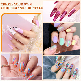 YALSYNY 36 gel polish bottles fanned out, wide color range for creative looks