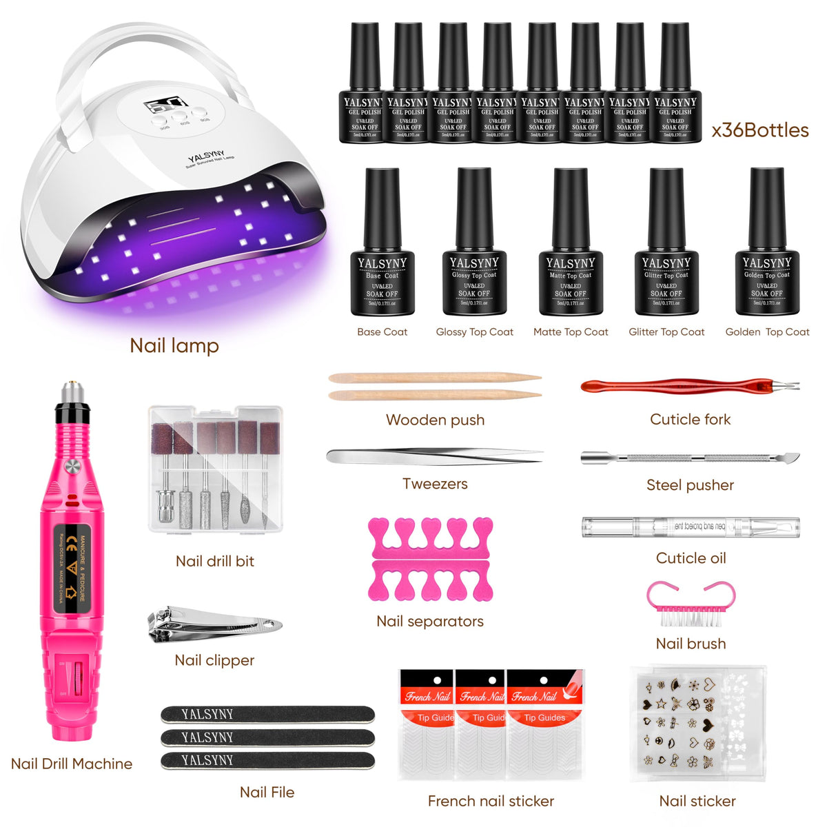 YALSYNY manicure in-home scene with lamp and colors, salon-quality at home