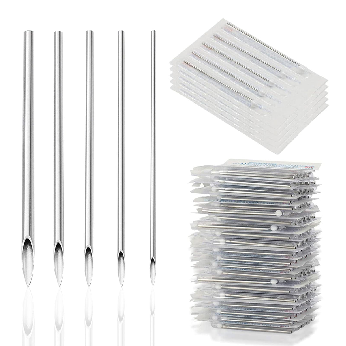 Yangna front packaging showing sealed 50pcs kit and organized gauges benefit hygiene