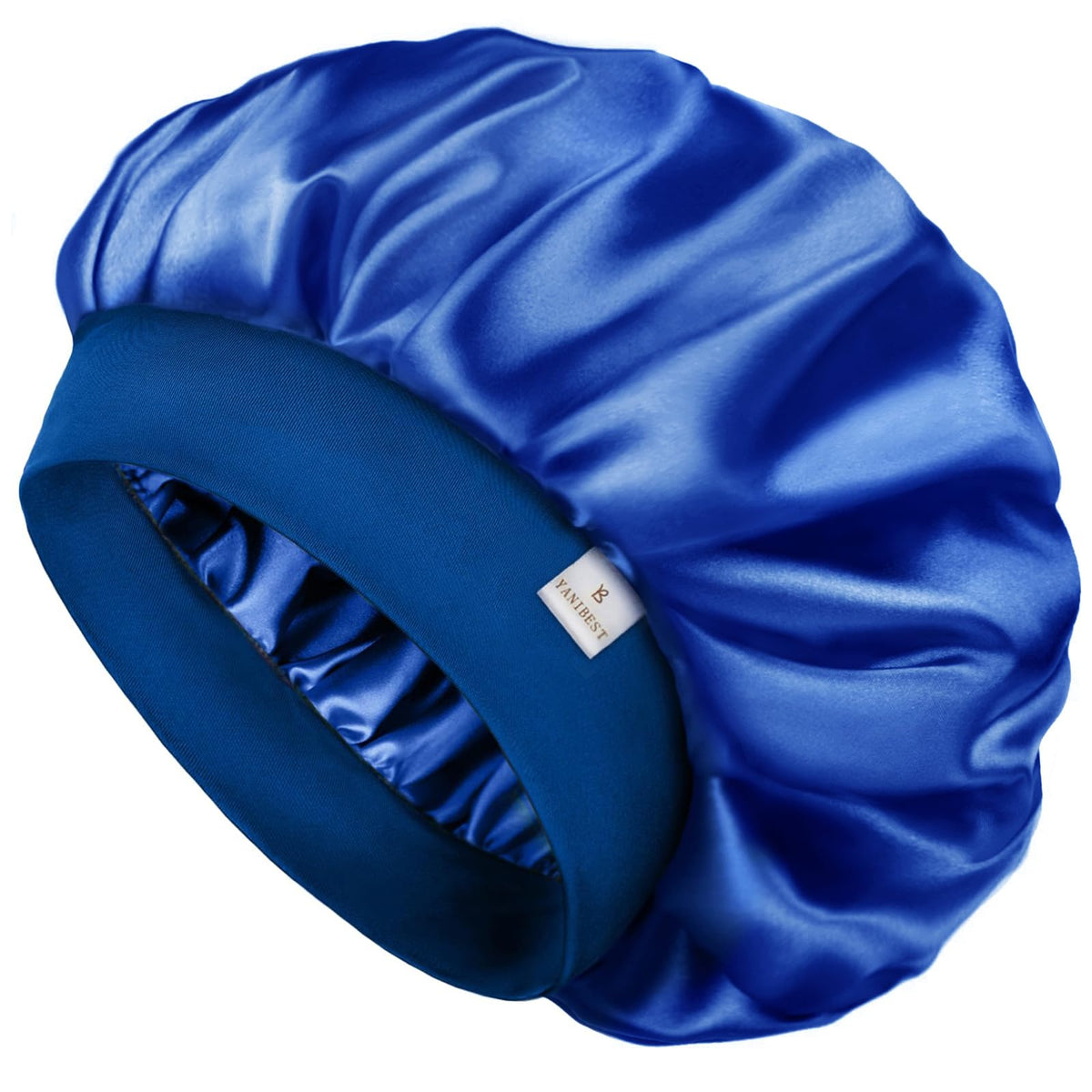 YANIBEST bonnet front view showing smooth satin and secure fit benefit