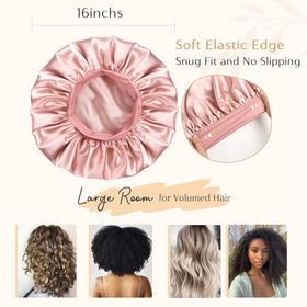 YANIBEST bonnet worn during sleep preserving curls and reducing friction