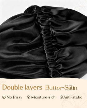YANIBEST bonnet in use while sleeping protecting curls and preserving moisture