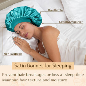YANIBEST bonnet worn while sleeping demonstrating hair protection overnight