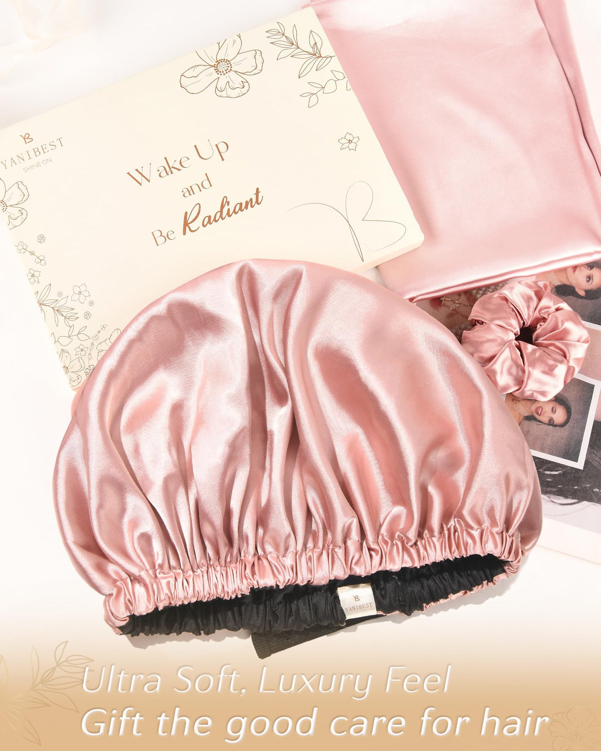 YANIBEST beside pillow to show size and coverage for full-hair protection