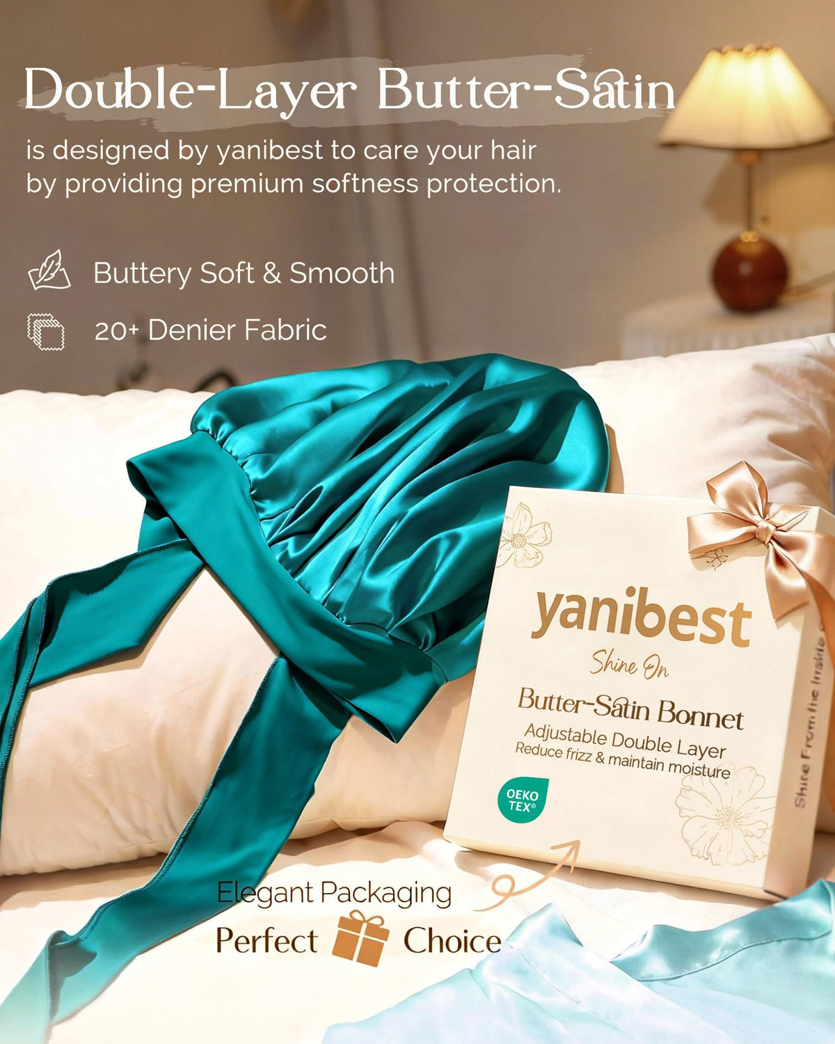 YANIBEST close-up satin texture highlighting soft surface to reduce friction