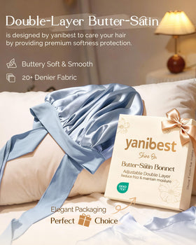 YANIBEST close-up satin texture highlighting smooth, anti-frizz benefit