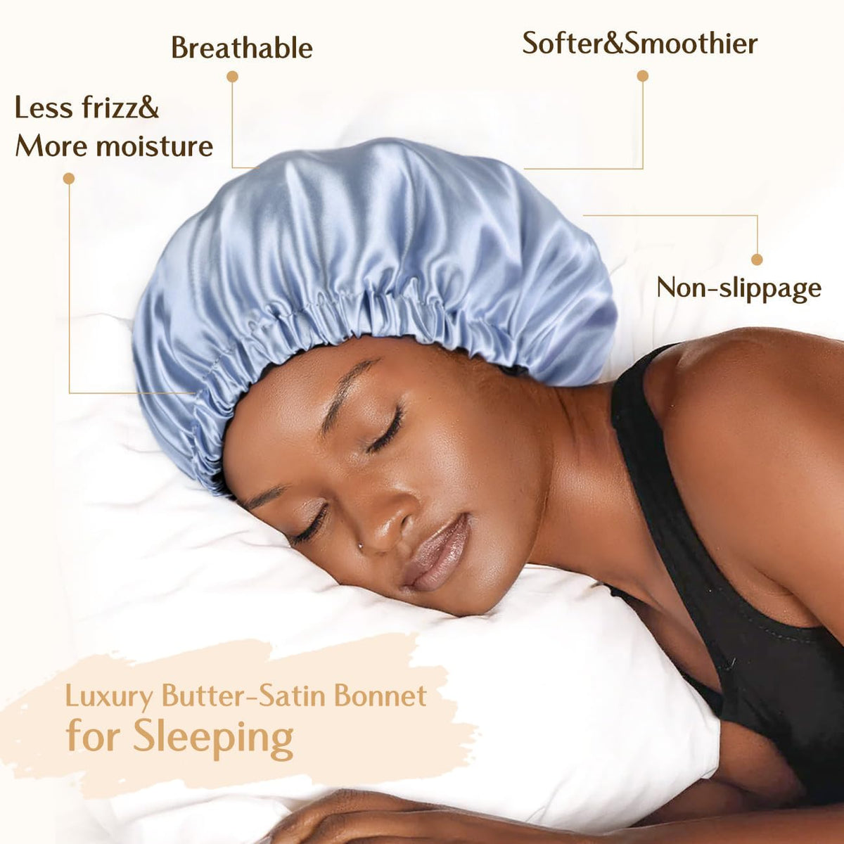 YANIBEST close-up of satin texture highlighting breathable silk-like surface that reduces friction