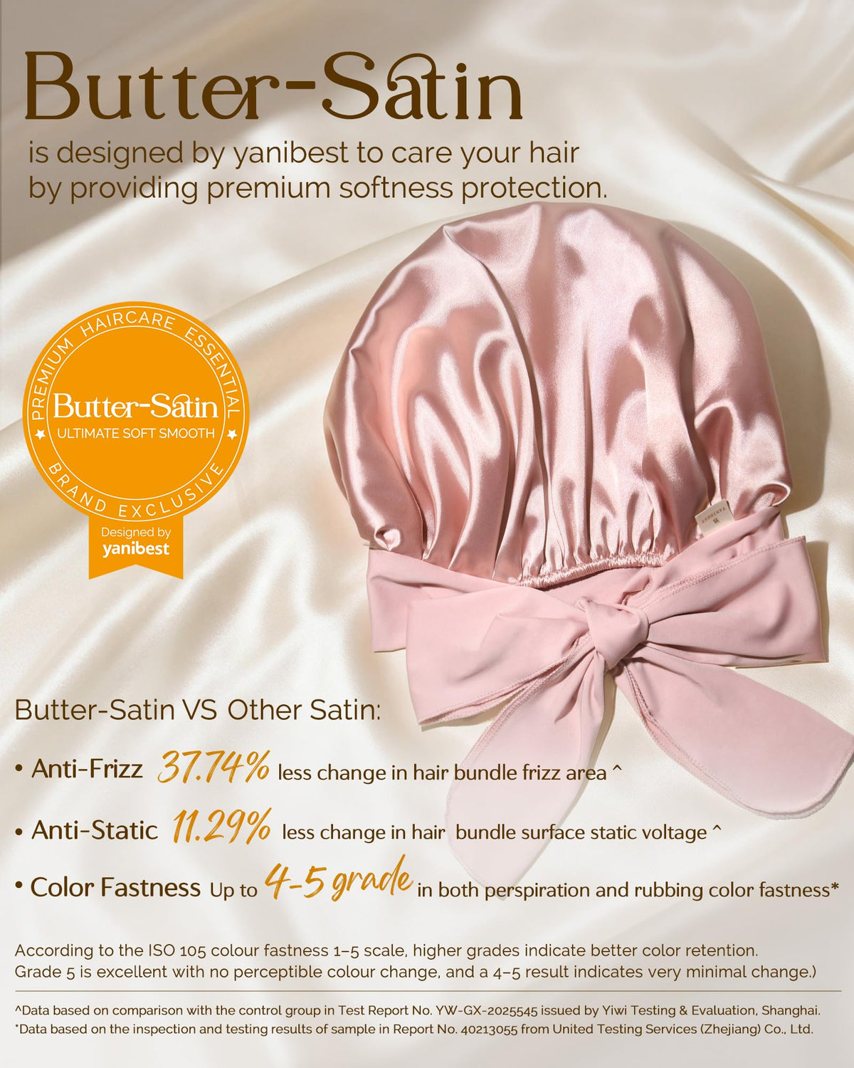 YANIBEST satin close-up showing smooth texture that reduces friction