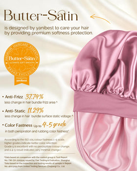 YANIBEST satin close-up showing fabric smoothness for reduced friction