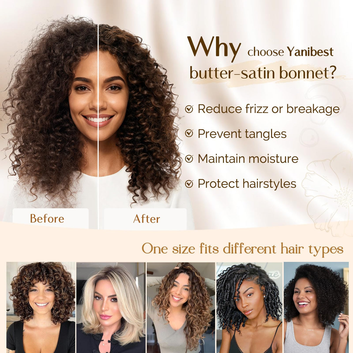 YANIBEST double-layer interior view highlighting extra protection for hair