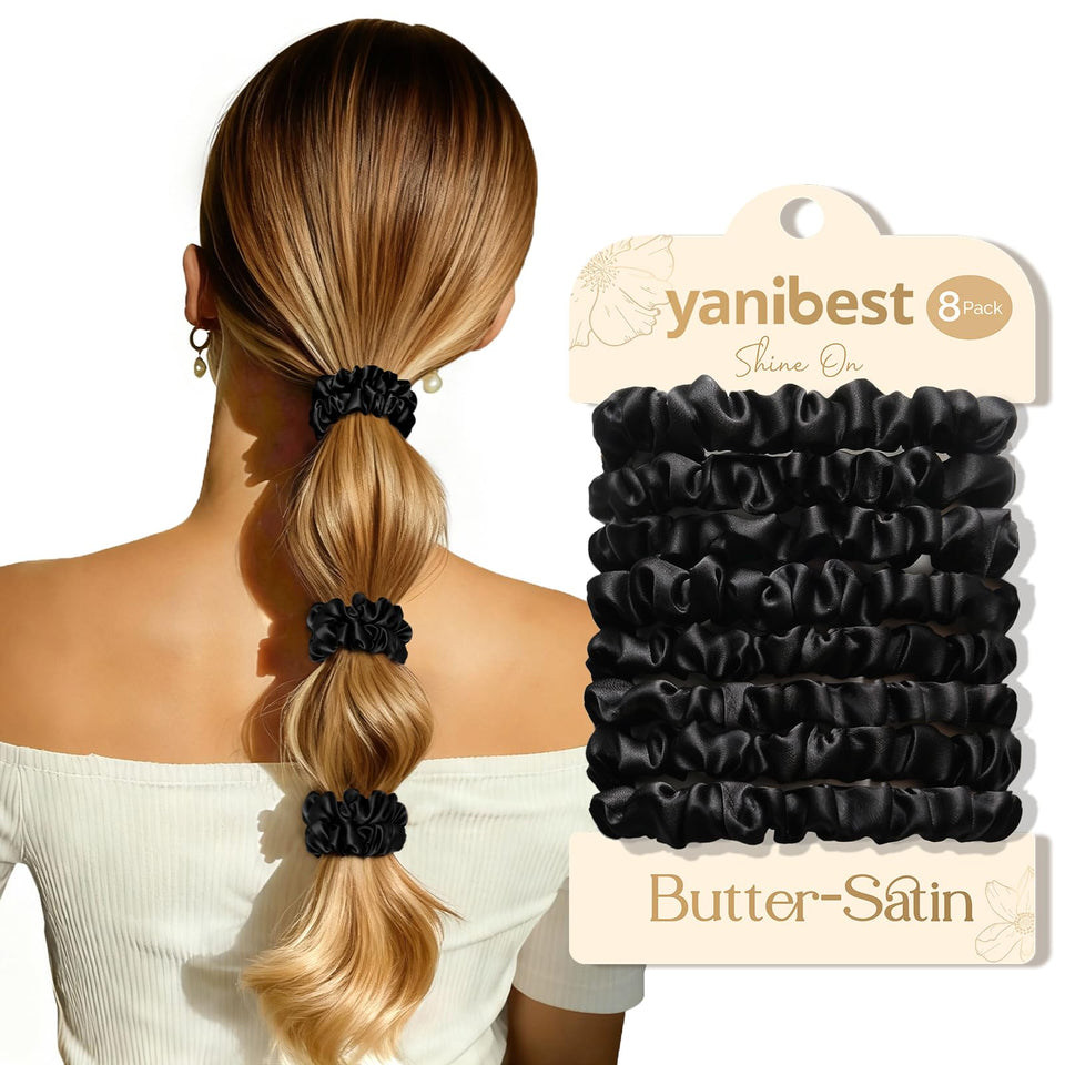 YANIBEST front packaging showing the 8-piece satin set with neat box for gifting