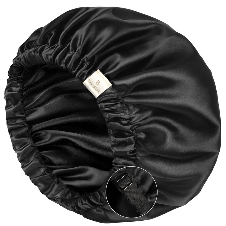 YANIBEST front view satin bonnet showing smooth fit and protective coverage