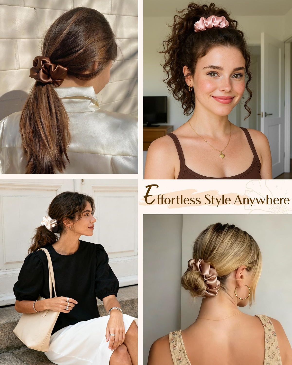 YANIBEST scrunchie holding ponytail securely, prevents hair creases