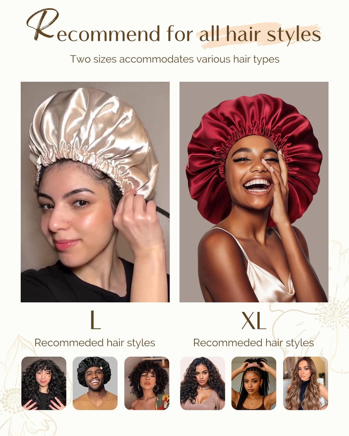 YANIBEST on model with large volume hair illustrating roomy comfortable hold