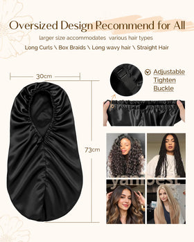 YANIBEST roomy bonnet holding long braids to prevent tangles