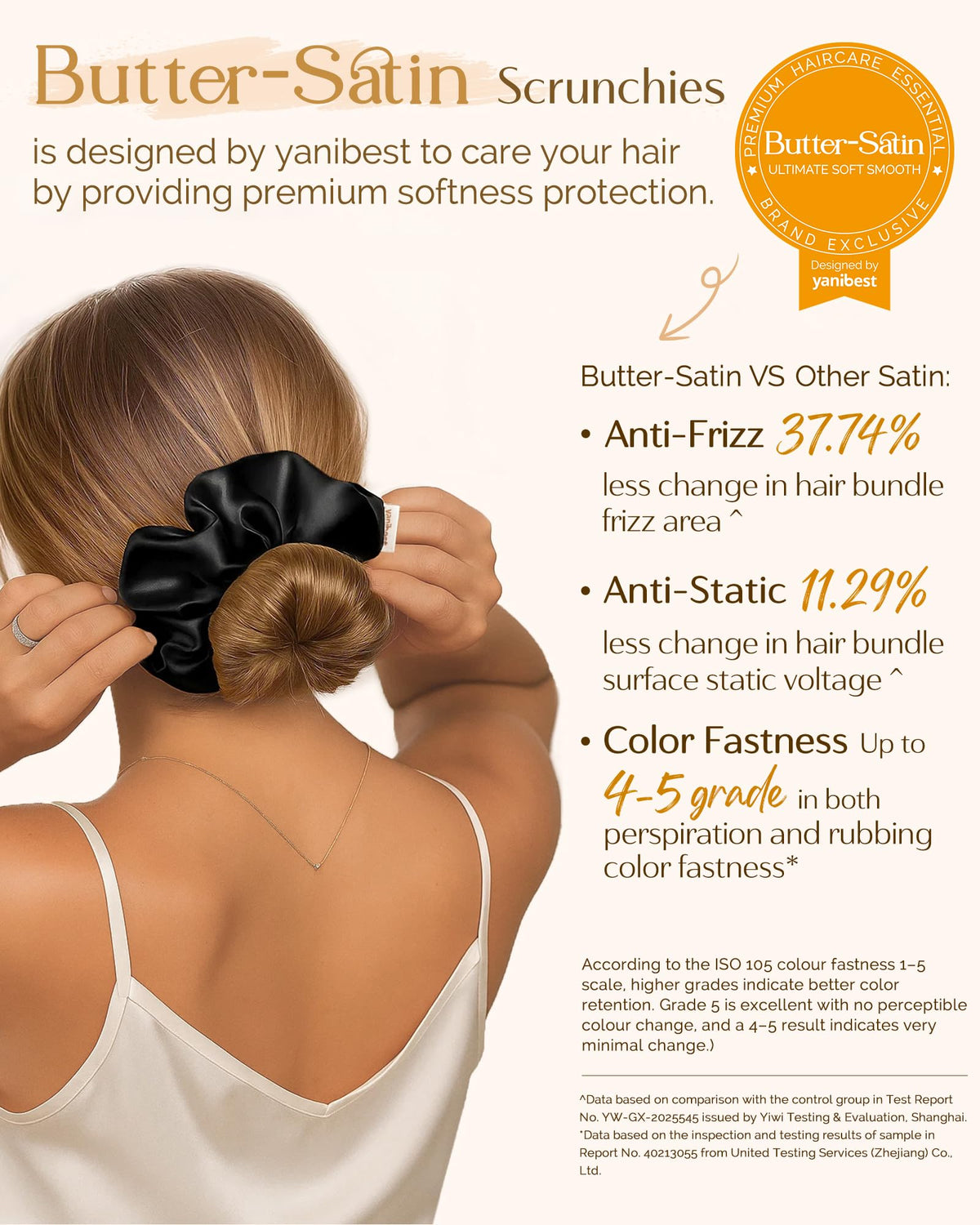 YANIBEST scrunchie worn on wrist as accessory and comfortable everyday style