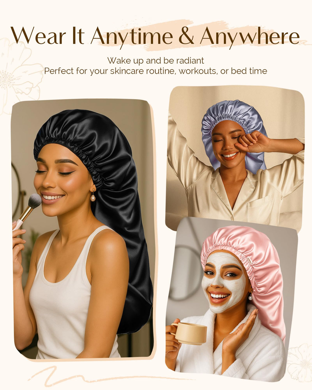 YANIBEST next to hairbrush to show size and accommodation for long hair