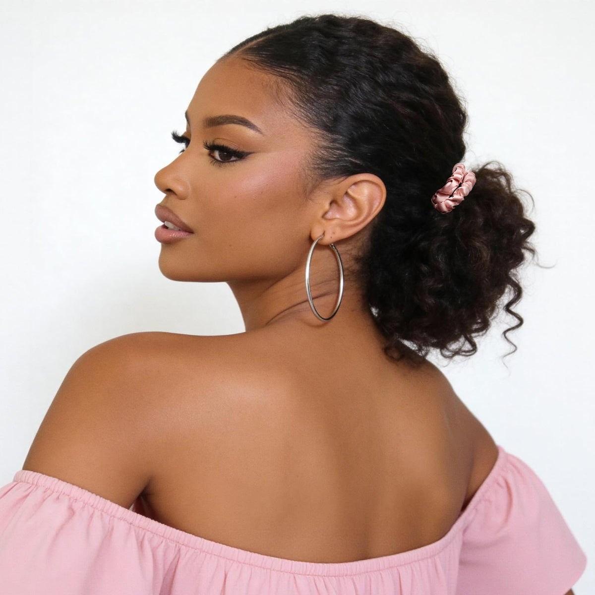 YANIBEST tied hair while sleeping showing comfortable overnight wear advantage