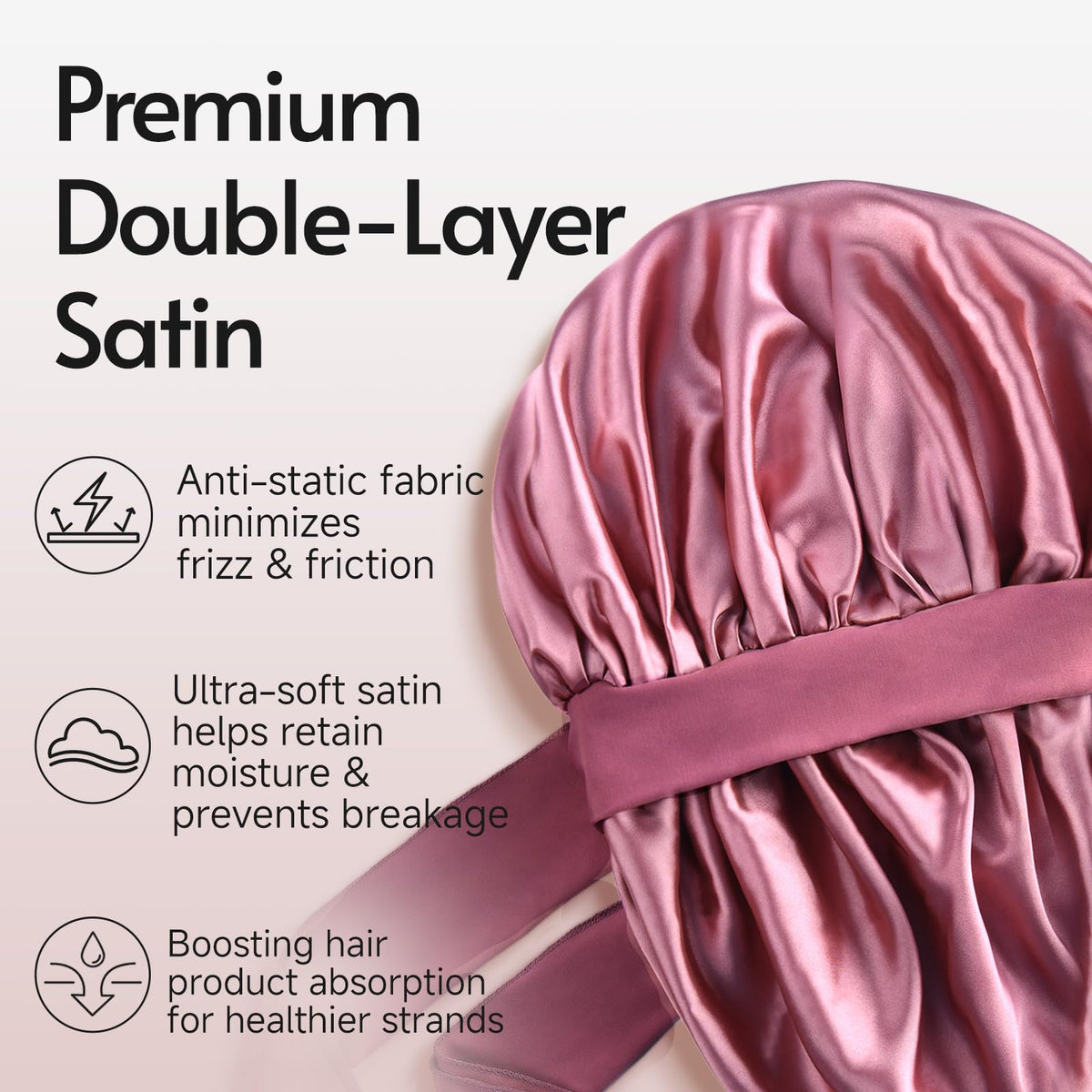 Yanideer double-layer close-up highlighting satin interior for reduced friction