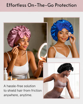 Yanideer bonnet packed in gym bag showing travel-ready hair protection
