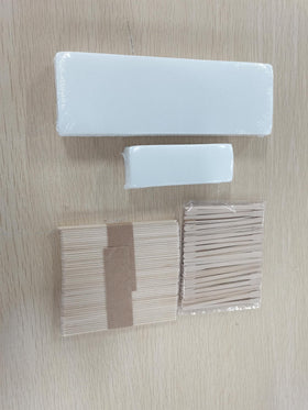 Yaomiao kit staged in bathroom lifestyle setting showing ready-to-use home waxing convenience