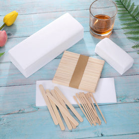 Yaomiao long wooden applicator detail illustrating smooth edge for even wax spread