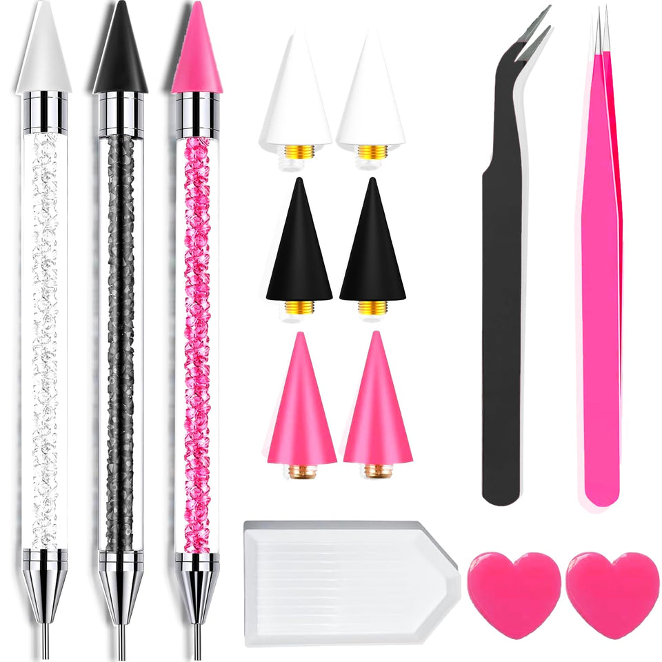 Yaoociy front view of complete rhinestone picker kit for precise nail decorating