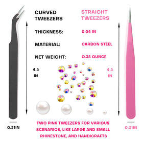 Yaoociy straight tweezer detail ideal for grasping larger nail charms