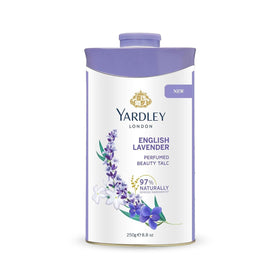 Yardley front packaging showing product and lavender branding benefits freshness