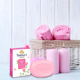 Yardley English Rose lather being whipped into creamy foam benefit: rich, long-lasting suds