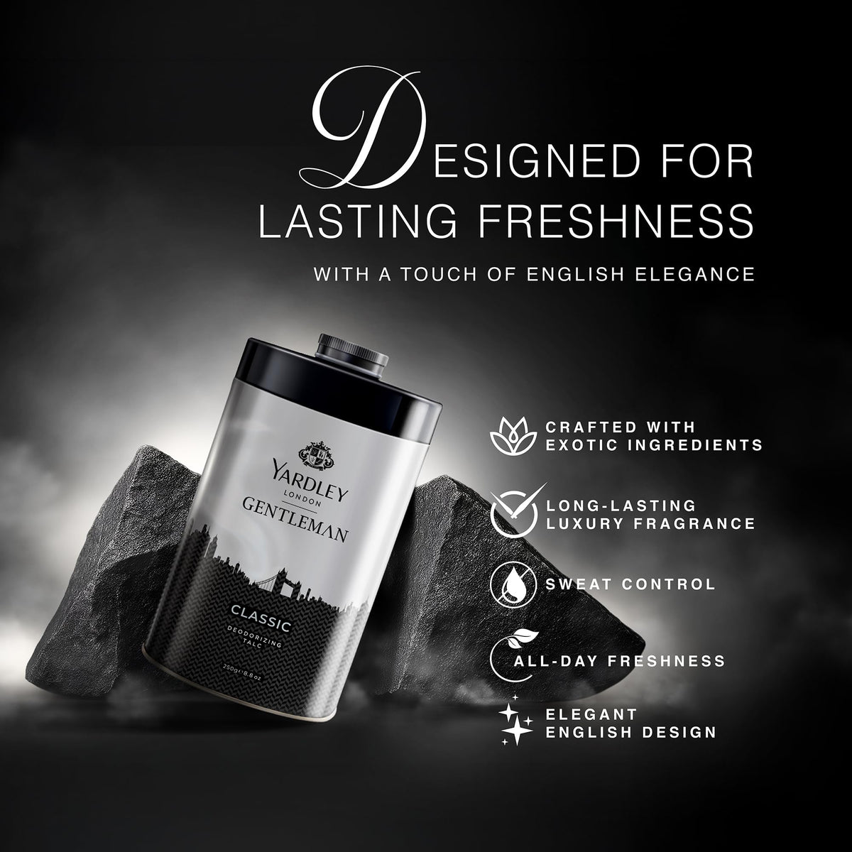 Yardley label and ingredients panel showing fragrance notes