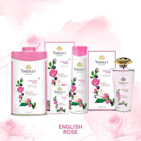 Yardley product label detail showing weight and fragrance clarity benefit