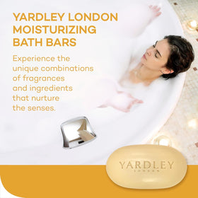 Yardley lather in hand demonstrating creamy foam and nourishing cleaning benefit