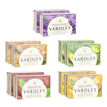 Yardley London front packaging showing all ten bars for variety and value